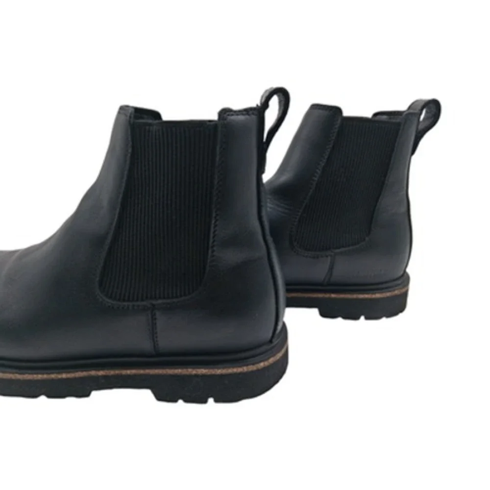 Birkenstock Boots Womens Size 9 Black Leather Chelsea Ankle Lug Sole Pull On